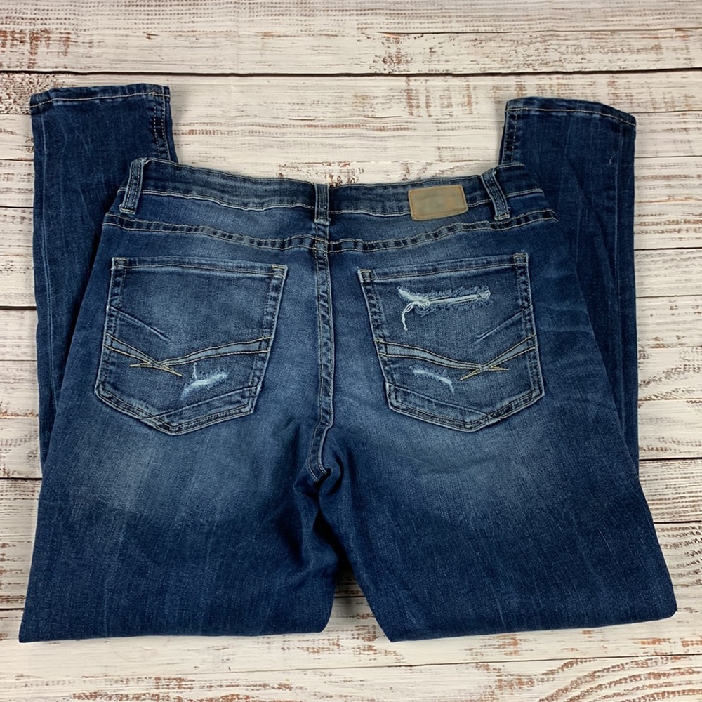 BKE “GABBY” ankle skinny leg distressed blue jeans size 29